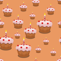Seamless cupcake background