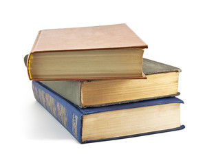 Stacked old books