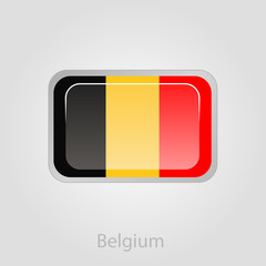 Fototapeta premium Belgium flag button, vector illustration