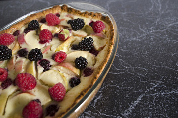 Homemade cake. Fruit pie.