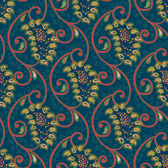 Seamless vector floral paisley pattern
