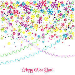 Colorful confetti on white background