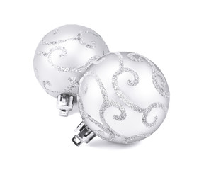 Silver christmas balls