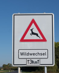  Achtung Wildwechsel Schild