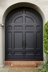 Front arched door, black finish