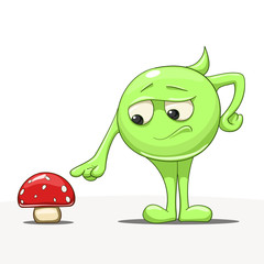 Cartoon character with mushroom vector 
