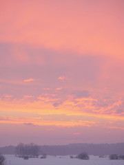 winter landscape sunset