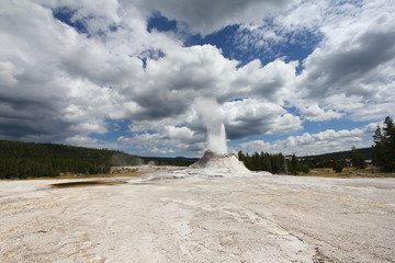 Castle geyser erupting