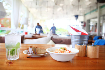 table setting in cafe