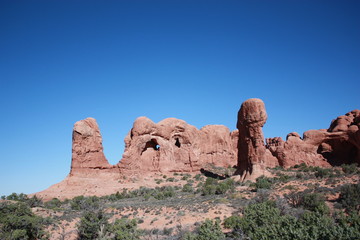 Arches National Park - The great rock of the Double Arch in Moab, Utah 