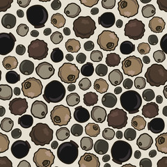 Seamless background with black, white and other pepper