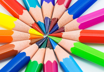 Fototapeta premium colorful rainbow background with pencils