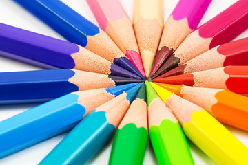 Fototapeta premium colorful rainbow background with pencils