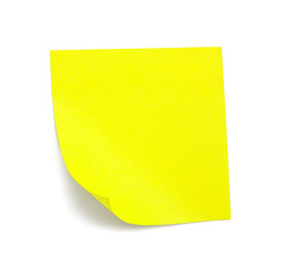 yellow sticky note with shade on white