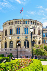 Stortinget, Parliament of Norway Oslo in beautiful spring day