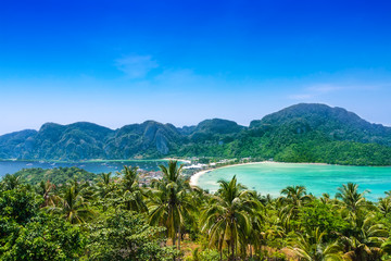 Fototapeta na wymiar Travel vacation background - Phi-Phi island, Thailand, Asia