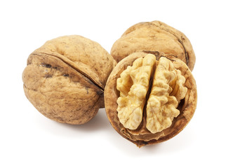 walnuts on a white background