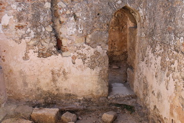 Ancient fortress ruins Bechin in the province of Milas, Turkey