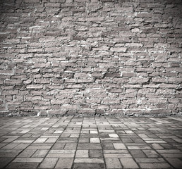 old grunge brick wall interior