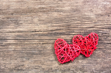 Two red hearts