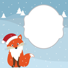 Christmas fox card