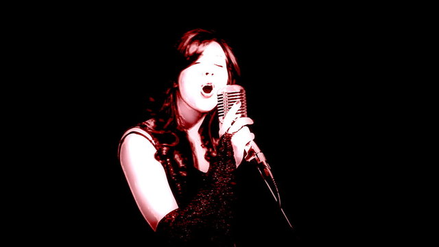 Music woman pencil red