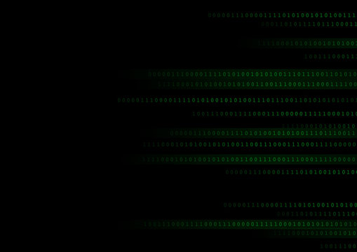Vector : Green binary number on black background