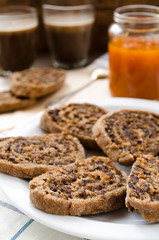 Freshly baked healthy cookies with nuts and dried fruits