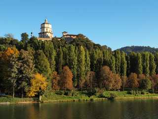 Fototapeta na wymiar River Po and Monte dei Cappuccini in Turin, Italy.