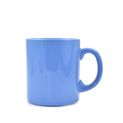 blue ceramic mug