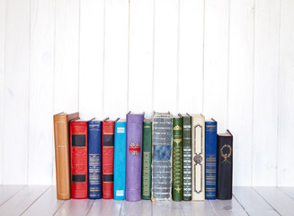 Obraz premium old book shelf blank spines