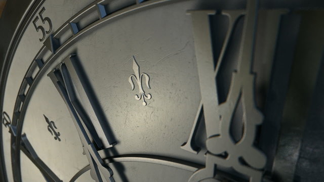antique clock physical timelapse pan