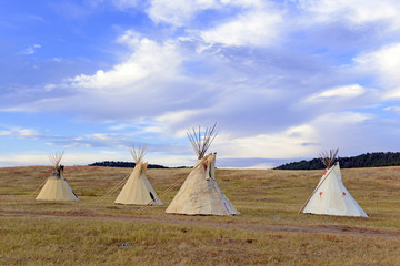 Teepee (tipi) as used by Native Americans in the Great Plains and American west - 93504989