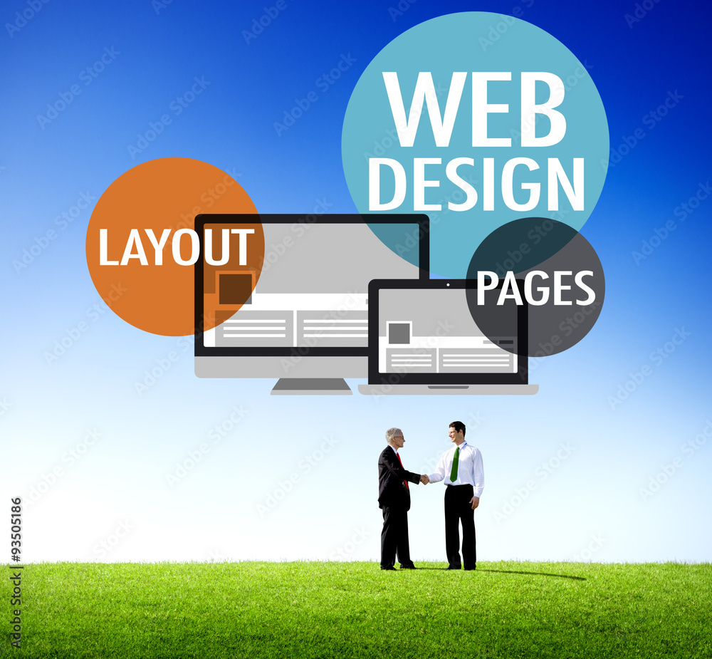 Wall mural web design content creative website responsive concept