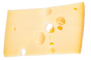Isolated cheese chunk