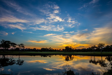 Fototapeta premium sunset on the river