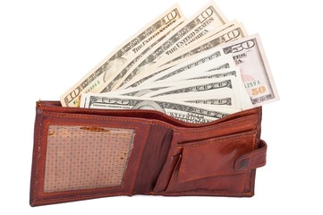 Wallet with dollars