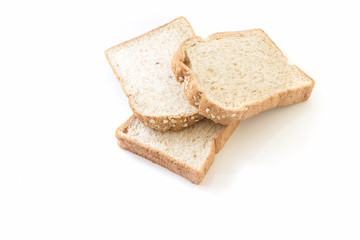 Sliced Wheat Bread on white background