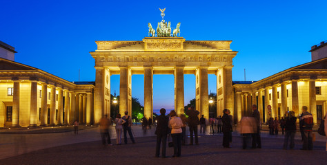 Brandenburg Gate at Night, Berlin, Germany