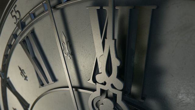 antique clock physical timelapse pan