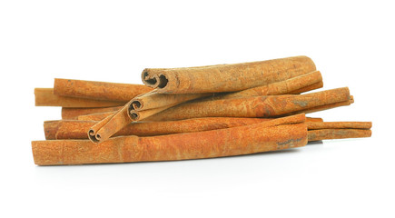 Cinnamon sticks isolated on white background