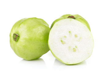 fresh guava on white background