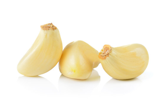 garlic on white background