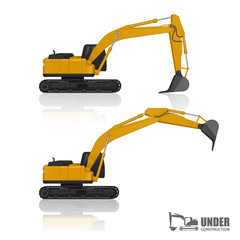 Excavator, Backhoe,  vector