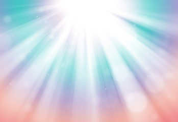 Colorful glitter sparkle defocused rays lights bokeh abstract background.