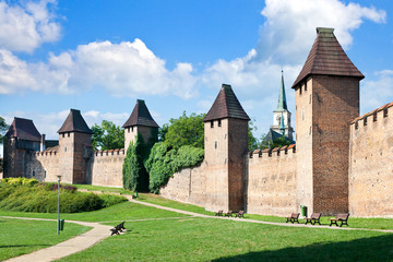 Fototapeta na wymiar medieval gothic fortification, town Nymburk, Central Bohemia, Czech republic