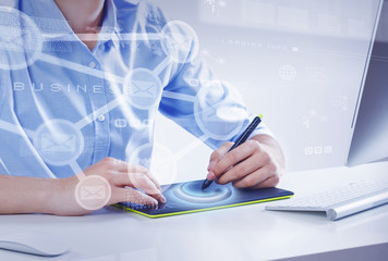 Graphic designer at work