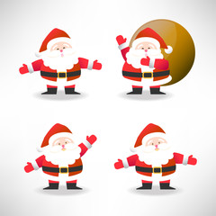 set of Santa Claus vector illustration for Christmas