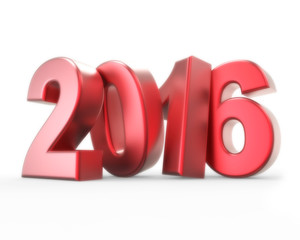 3d red number 2016 - new year concept