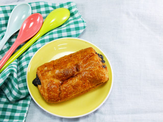 croissants with chocolate filling Chocolate bread stuffing